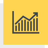 yellow square with an icon of line graph